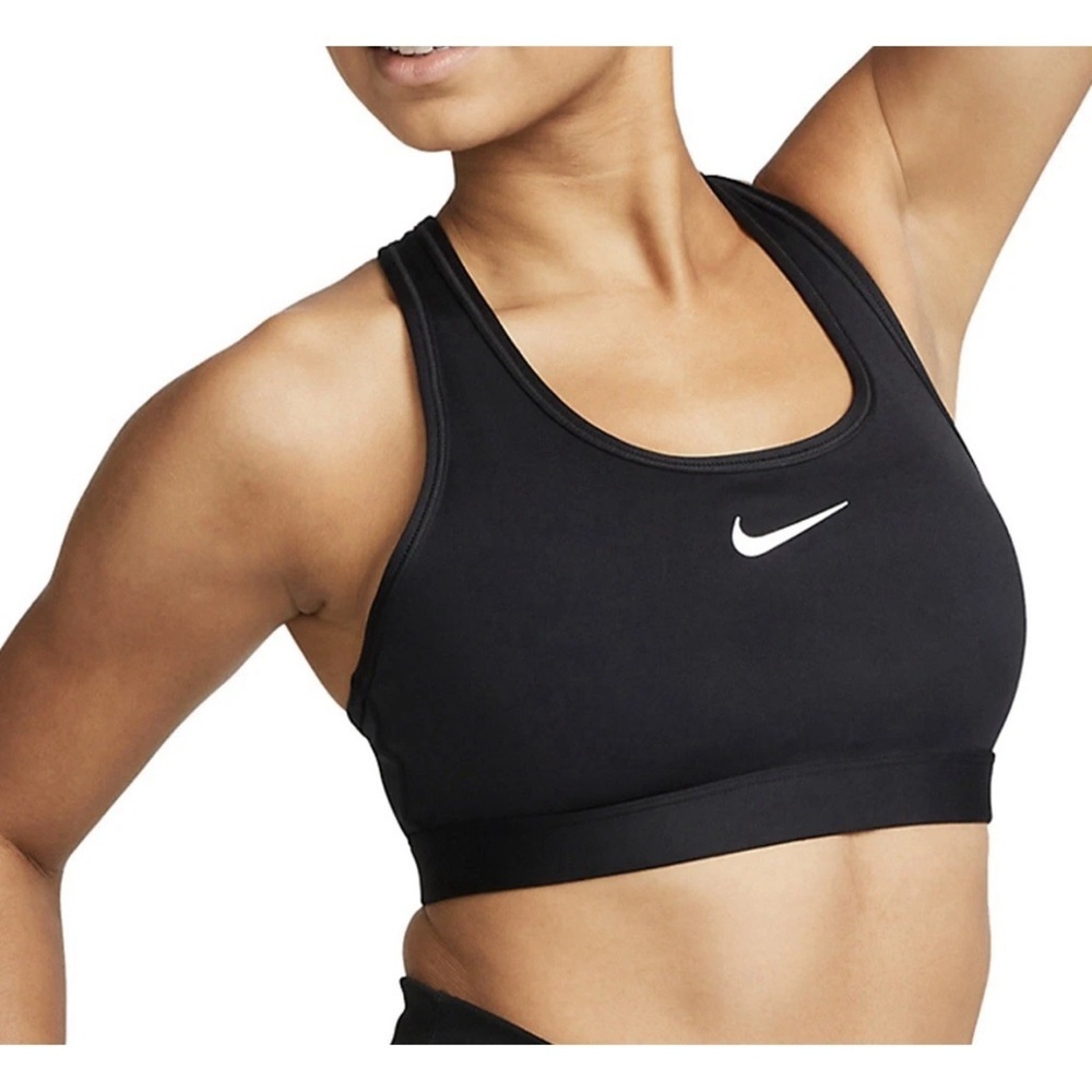 Nike‎ Dri-Fit Swoosh Women's Athletic Sports Bra In Black Size Small.